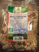 Mängden socker i Muesli d'épeautre aux fruits