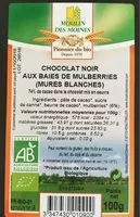 Mängden socker i chocolat noir aux mures blanches