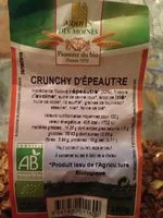 Mängden socker i Crunchy d'epeautre