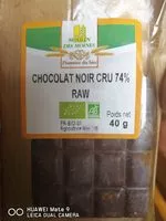 Mängden socker i Chocolat noir cru 74% Raw bio