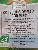 Mängden socker i Couscous de maïs complet