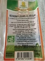 Mängden socker i Riz basmati legumes, ail des ours