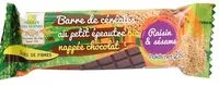Mängden socker i Barres de Céréales Bio au Petit Épeautre Nappée de Chocolat, Raisin et Sésame