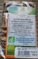 Mängden socker i Galette d'épeautre et riz nappées chocolat et sésame