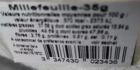 Mängden socker i Millefeuille 35g