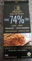 Mängden socker i Chocolat noir biologique