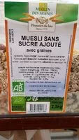 Mängden socker i Muesli sans sucre ajouté avec graines