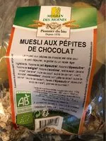 Mängden socker i Muesli aux pépites de chocolat