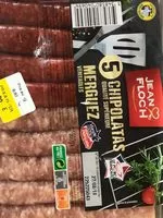 Mängden socker i Veritables merguez et chipolatas sans colorant JEAN FLOC'H,