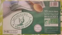 Mängden socker i 15 œufs bio Vrai de Nature de poules élevées en plein air issus de l'agriculture biologique
