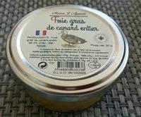 Mängden socker i Foie gras de canard entier