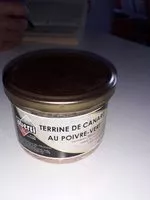 Mängden socker i Terrine canard poivre vert