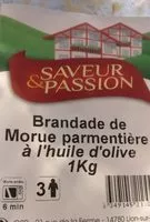 Mängden socker i Brandade de Morue à l'huile d'olive