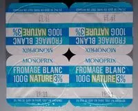 Mängden socker i Fromage Blanc Nature 3%