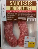Mängden socker i Saucisses de Toulouse