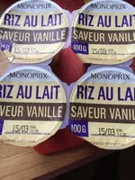 Mängden socker i Riz au lait saveur vanille