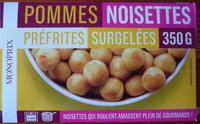 Mängden socker i Pommes noisettes préfrites surgelées