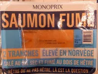 Mängden socker i Saumon Atlantique, fumé au bois de hêtre et salé au sel sec