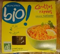 Mängden socker i Carottes râpées sauce salade au jus de citron bio