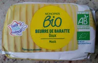 Mängden socker i Beurre de baratte doux Bio Monoprix