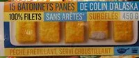 Mängden socker i 15 bâtonnets panés de colin d'Alaska surgelés