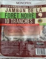 Mängden socker i Jambon de la Forêt Noire