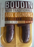 Mängden socker i Boudin Noir Traditionnel aux Oignons