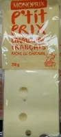 Mängden socker i Emmental français (29 % MG)