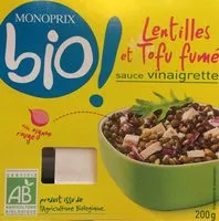 Mängden socker i Lentilles et tofu fumé sauce vinaigrette