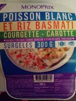 Mängden socker i Poisson blanc et riz basmati courgette carotte