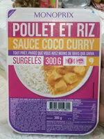 Mängden socker i Poulet et riz sauce coco curry