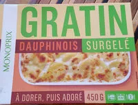 Mängden socker i Gratin dauphinois, à la crème fraîche, surgelé