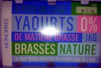 Mängden socker i Yaourts 0% brassés nature