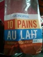 Mängden socker i 10 pains au lait aux pépites de chocolat au lait