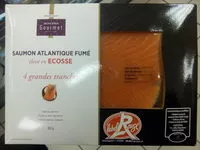 Mängden socker i Saumon Atlantique fumé, élevé en Ecosse