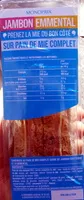 Mängden socker i Jambon emmental sur pain de mie complet