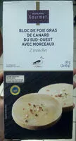 Mängden socker i Bloc de Foie Gras de canard de cdu Sud-Ouest avec morceaux IGP