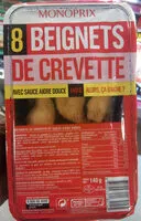 Mängden socker i 8 beignets de crevette