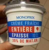 Mängden socker i Crème fraîche entière