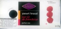 Mängden socker i Yaourt brassé sur lit de framboise, parfum rose