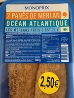 Mängden socker i 2 Panés de Merlan Océan Atlantique