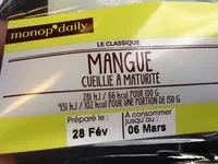 Mängden socker i Mangue