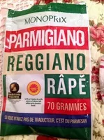 Mängden socker i Parmigiano Reggiano AOP râpé (28% MG) - 70 g - Monoprix