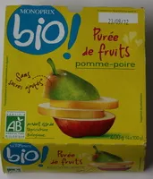Mängden socker i Purée de fruits Pomme Poire