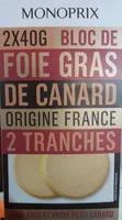 Mängden socker i Bloc de foie gras de canard 2 tranches