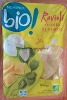 Mängden socker i Raviolis ricotta épinards aux œufs Bio