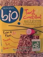 Mängden socker i Toast Croustillant aux 3 graines