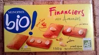 Mängden socker i Financiers aux Amandes Monoprix bio