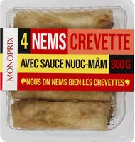 Mängden socker i Nems au crevettes avec sauce nuoc-mâm