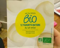 Mängden socker i Yaourt nature bio au lait entier